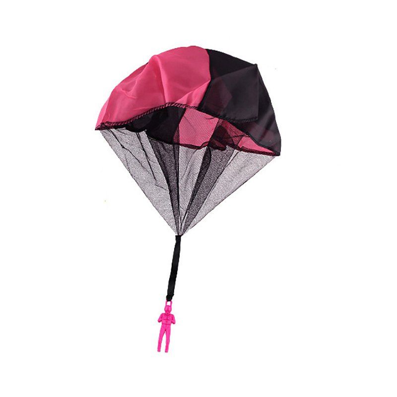 

Kids Hand Throwing Parachute Toy Outdoor Fun and Sports Play Game, Rose red