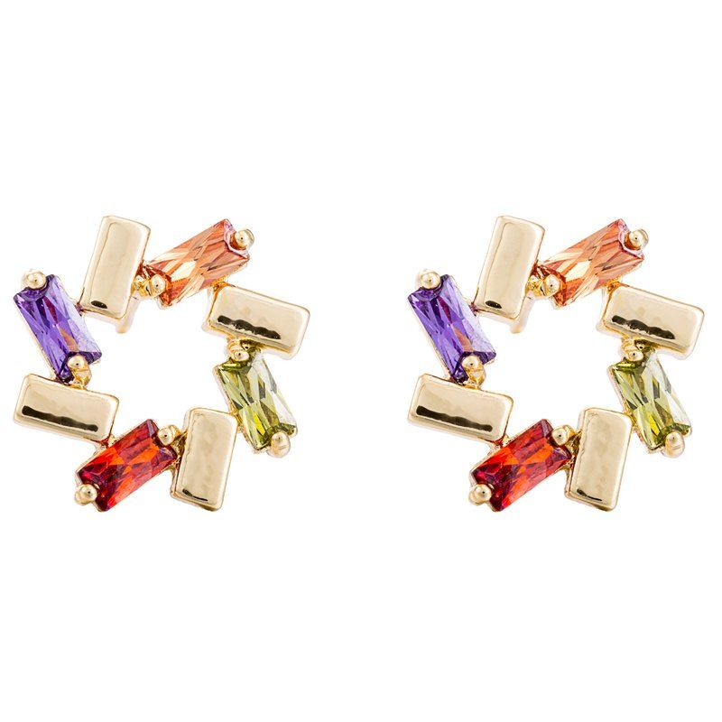 

Simple and Exquisite Zircon Earrings ERZ0399, Multi