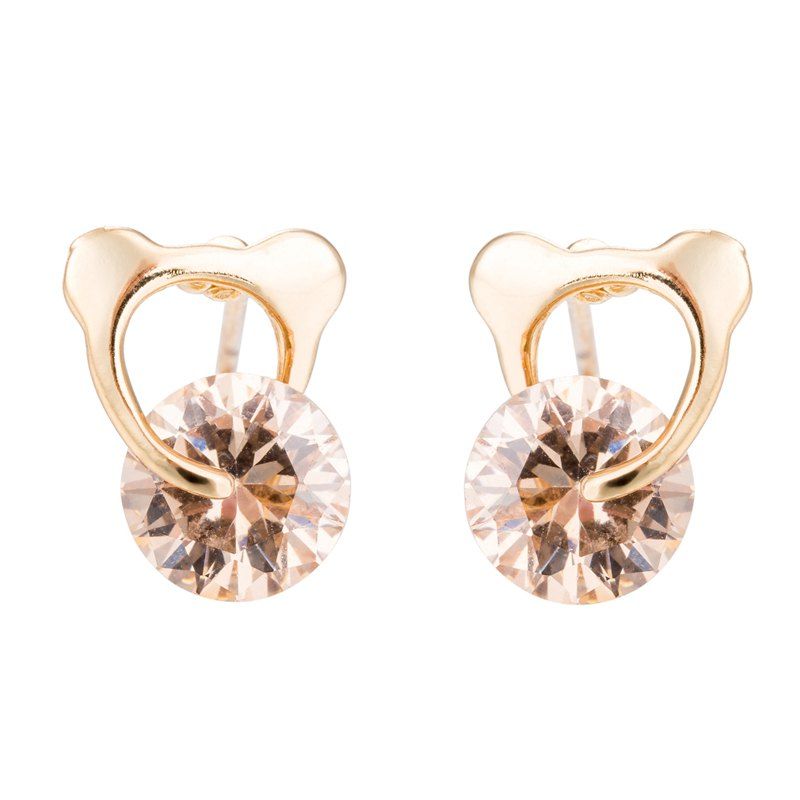 

Beautiful Zircon Earrings for Bear ERZ0402, Orange gold