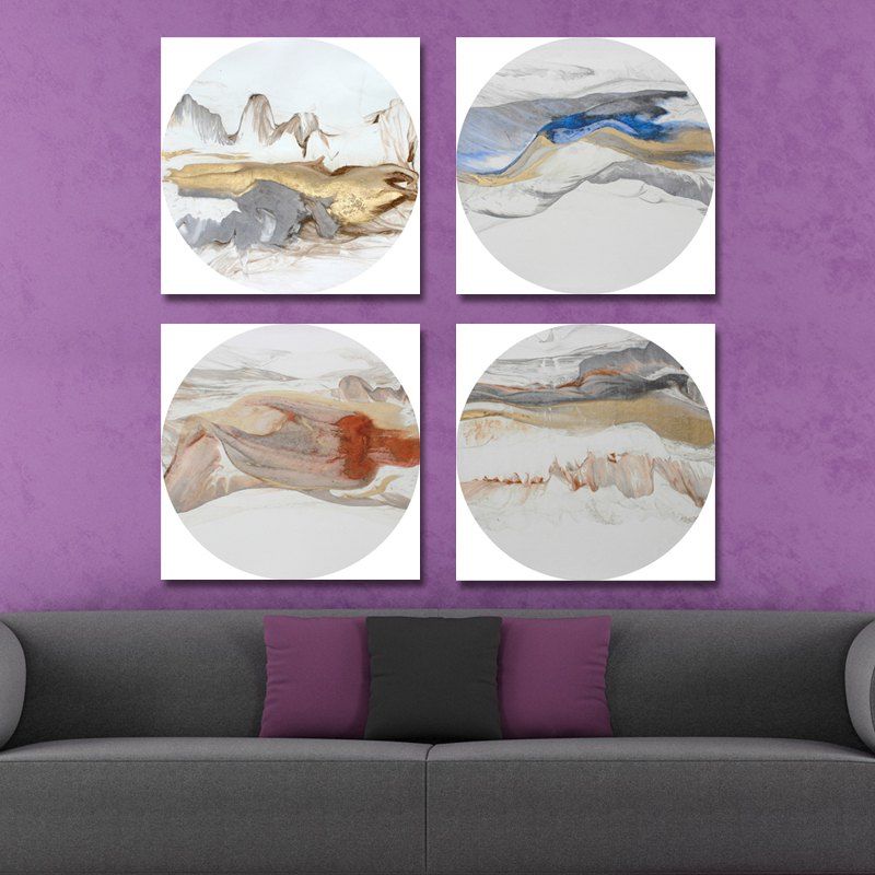 

41XDZS - 151-159-160-162 4PCS Chinese Abstract Scenery Print Art, Multi