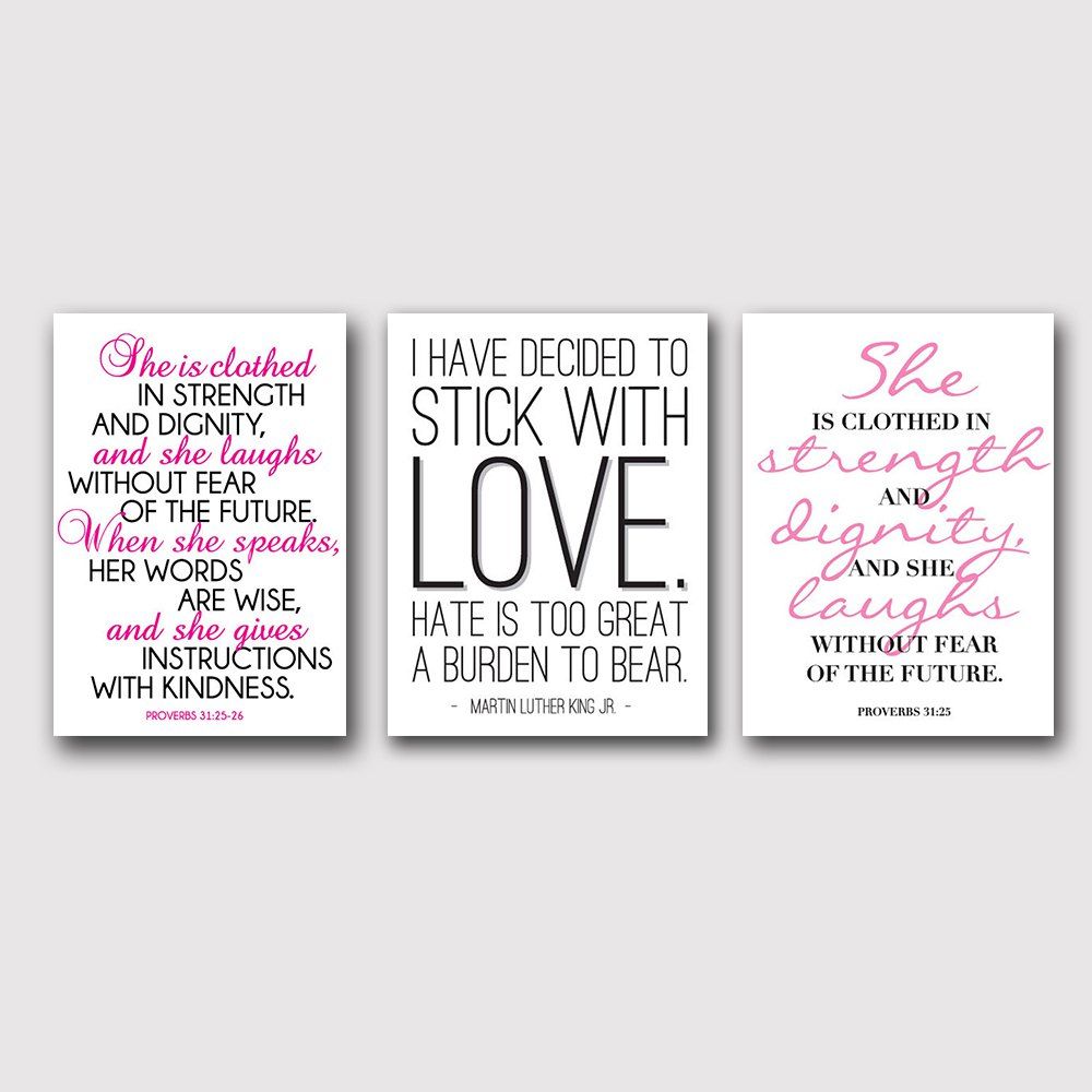 

QiaoJiaHuaYuan Nordic Style English Words Prints for Living Room 3PCS, Multi