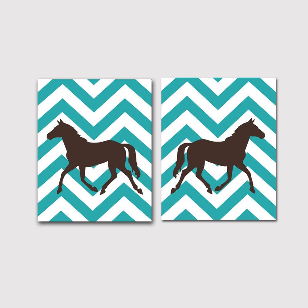 

Modern Nordic Living Room Bedroom Background Pony Decorative Prints 2PCS, Multi