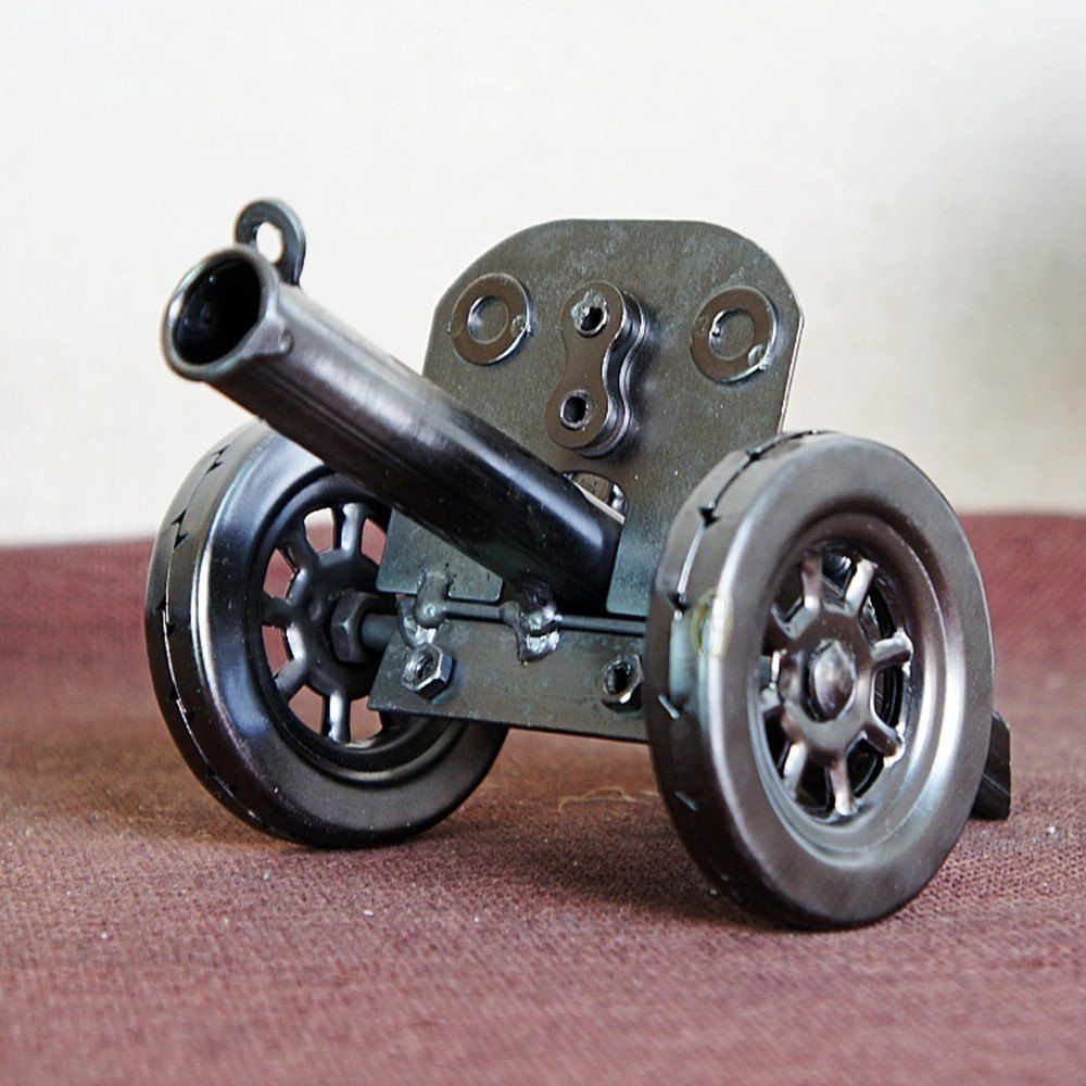 

Metal Textured and Handmade Artillery Model, Black