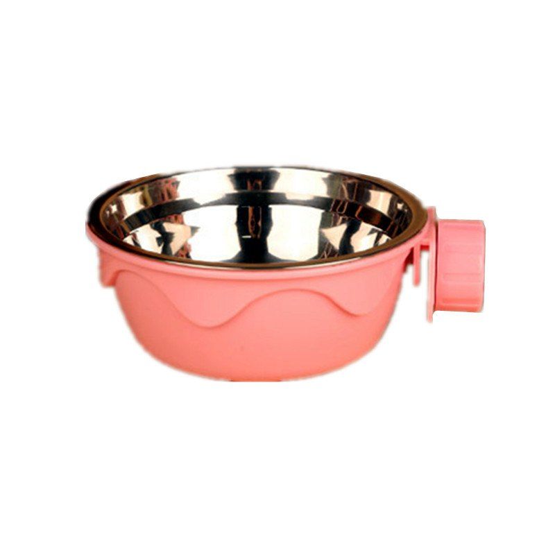 

Pet Supplies Cat and Dog Bowl Stainless Steel Non-Slip Automatic Drinker, Carnation pink