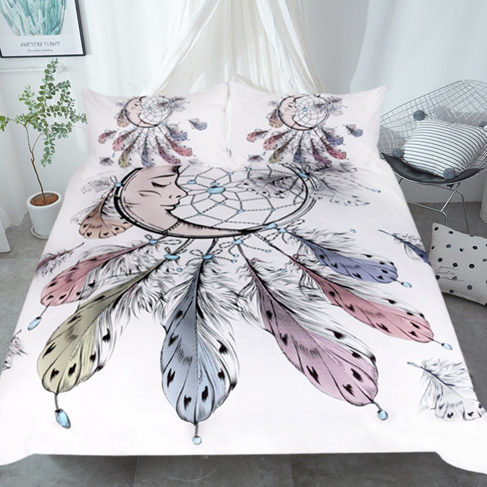 

Moon Dreamcatcher Bedding Duvet Cover Set Digital Print 3pcs, Multi