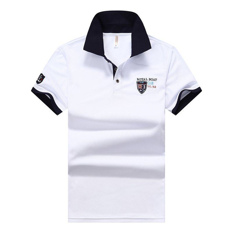 

Men Formal Fashion Short Sleeve Simple Print Slim Polo Shirt, White