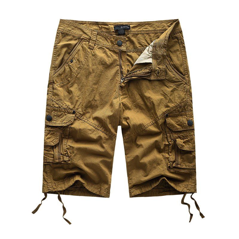 

Men Cargo Fashion Pocket Design Casual Stylish Shorts, Orange gold