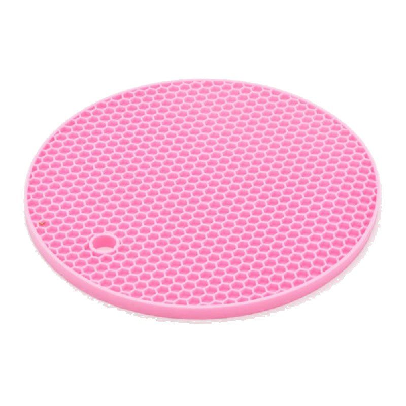 

Heat Insulation Silicone Honeycomb Waterproof Non-slip Cup Mat, Light pink