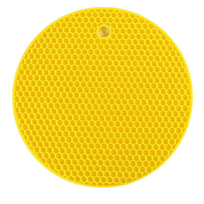 

Heat Insulation Silicone Honeycomb Waterproof Non-slip Cup Mat, Yellow
