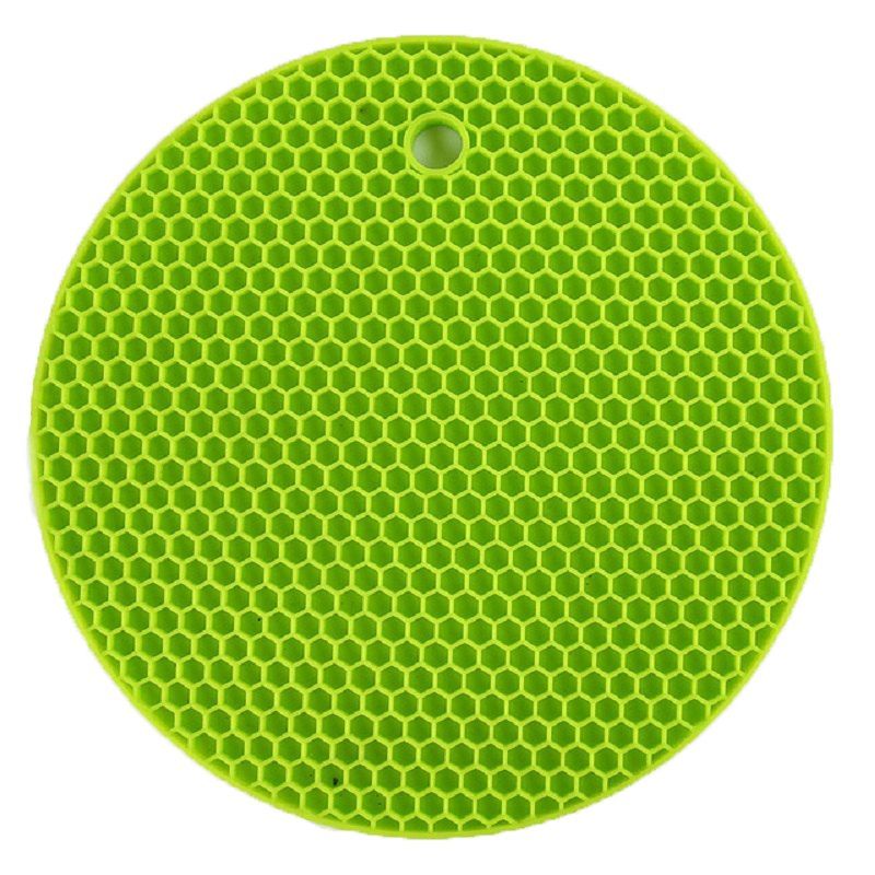 

Heat Insulation Silicone Honeycomb Waterproof Non-slip Cup Mat, Green apple