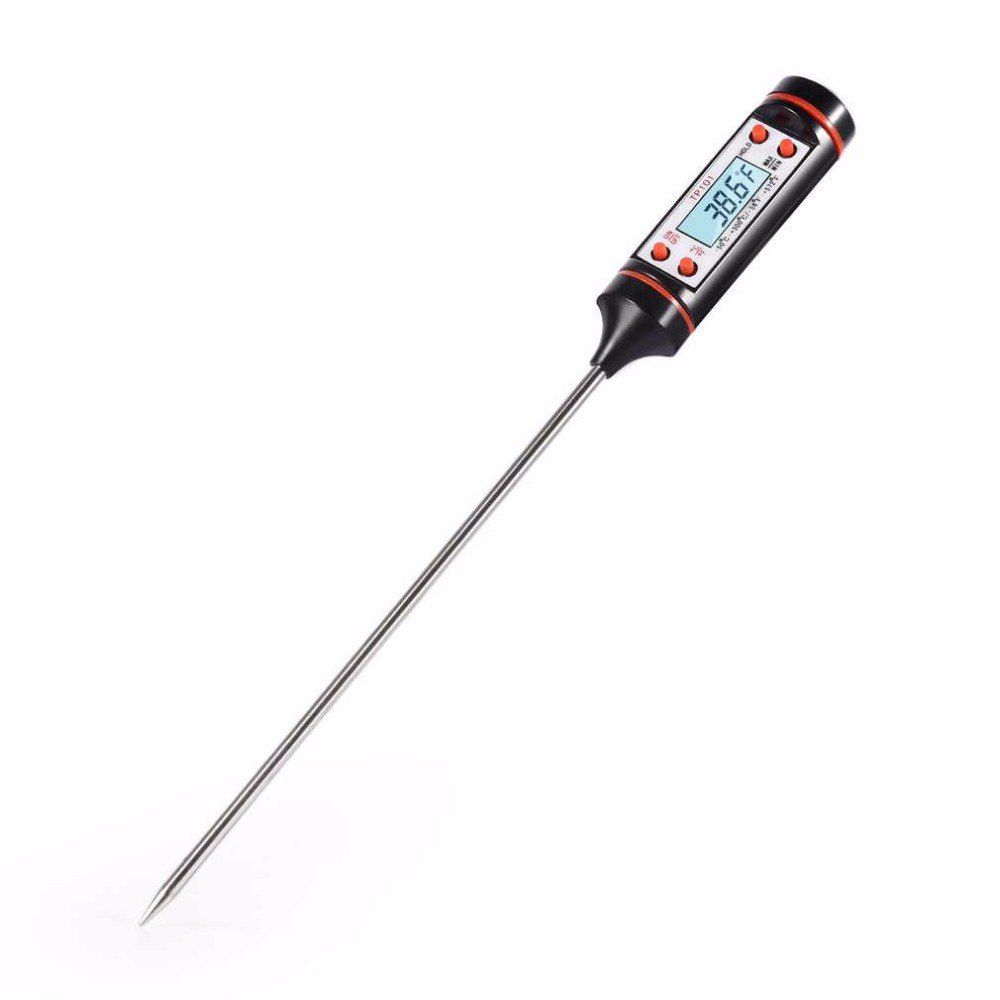 

Food Probe Type Electronic Thermometer Screen Display, Black