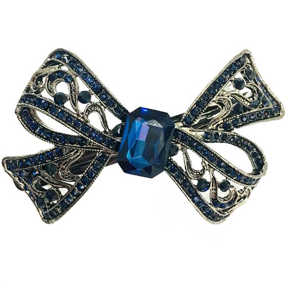 Le nouveau diamant populaire coréen de haute qualité Crystal Head Hair Bow Clip - Bleu 