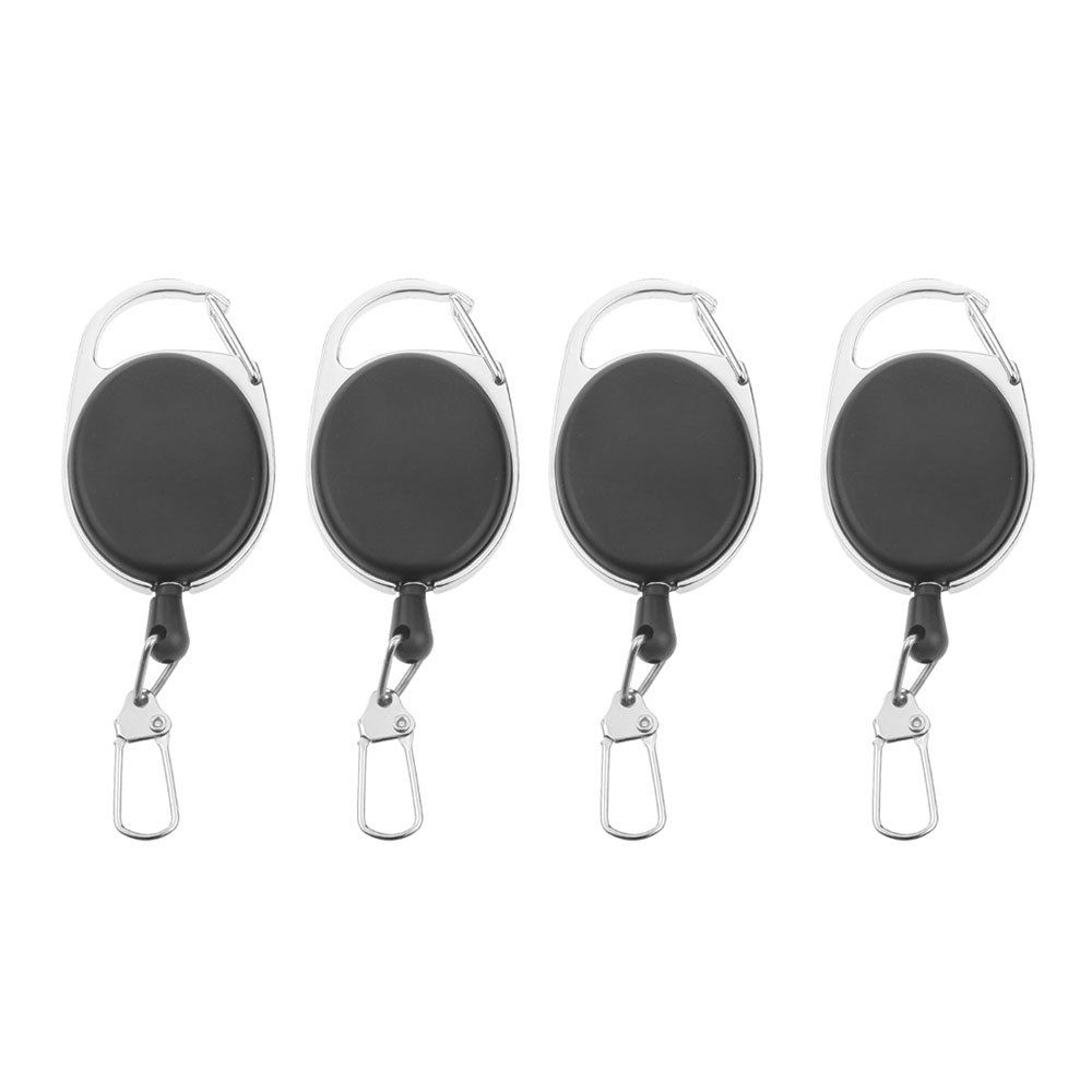 

4PCS Black Retractable 60CM Extendable Zinc Alloy Wire Key Holder