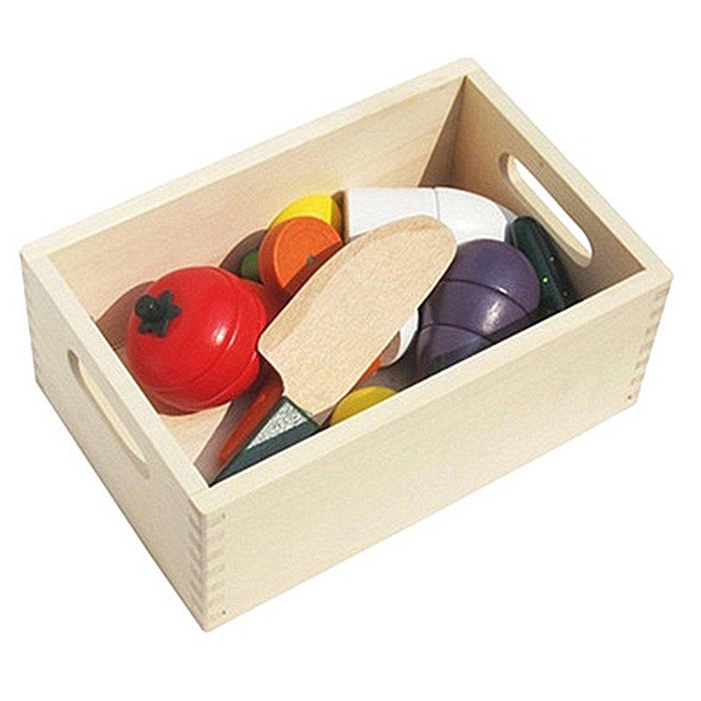 

Creative Box of Fruits and Vegetables and Wooden Magnetic Children Play Toys, Multi