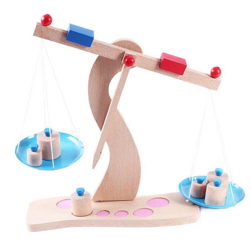 

Wooden Games Children Weighing Scales Educational Toys, Multi