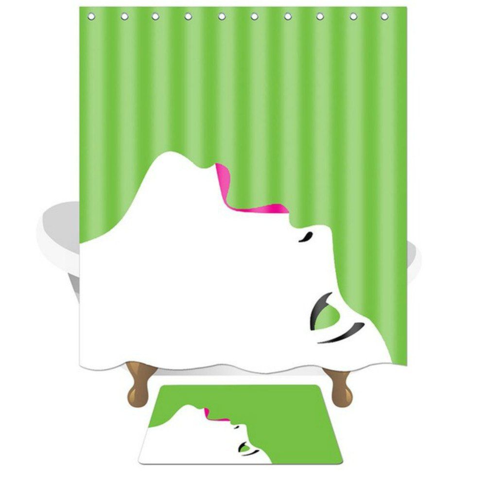 

Creative 3D Sexy Girls Bath Shower Curtain, Jade green