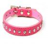 Chien Chiot Chat Animal Réglable Colliers Diamante Strass Bling PU Cuir Bande - Rose Oeillet 