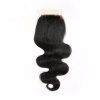 Cheveux naturels brésiliens de Vierge de corps noir vague suisse de dentelle de fermeture - Noir Naturel 10INCH