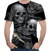 2018 Nouveauté Skull 3D Imprimé T-shirt court - Noir 2XL