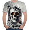2018 T-shirt court imprimé 3D Skull Summer Fashion - Noir Naturel 6XL