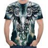 2018 T-shirt manches courtes à manches courtes imprimé tendance 3D pour hommes - Ardoise Grise Claire 6XL