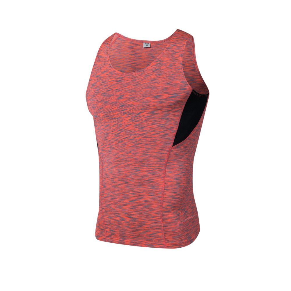

Men's Skinny PRO Sports Fitness Basketball Running Training Sweat Speed Dry Vest, Red