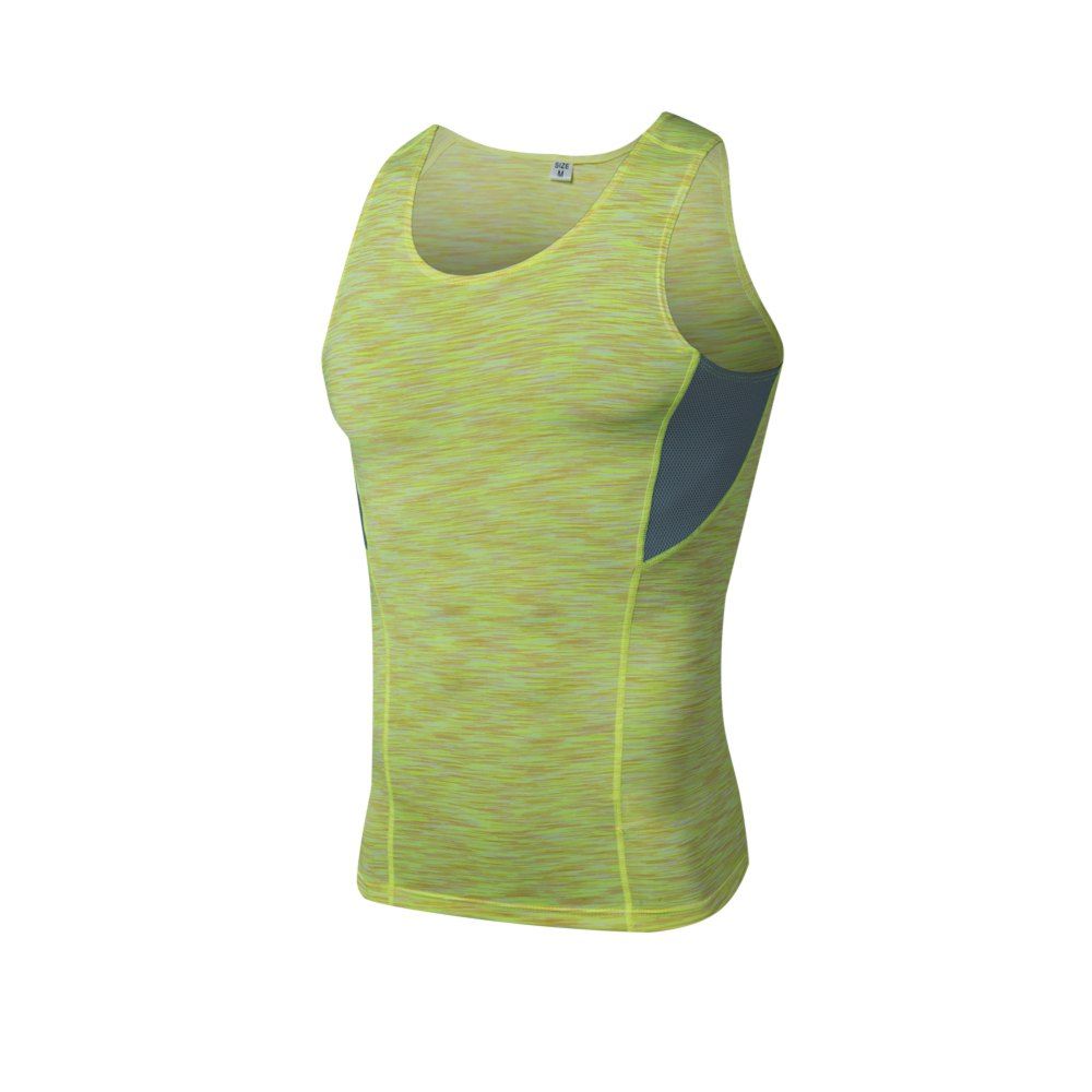 

Men's Skinny PRO Sports Fitness Basketball Running Training Sweat Speed Dry Vest, Green