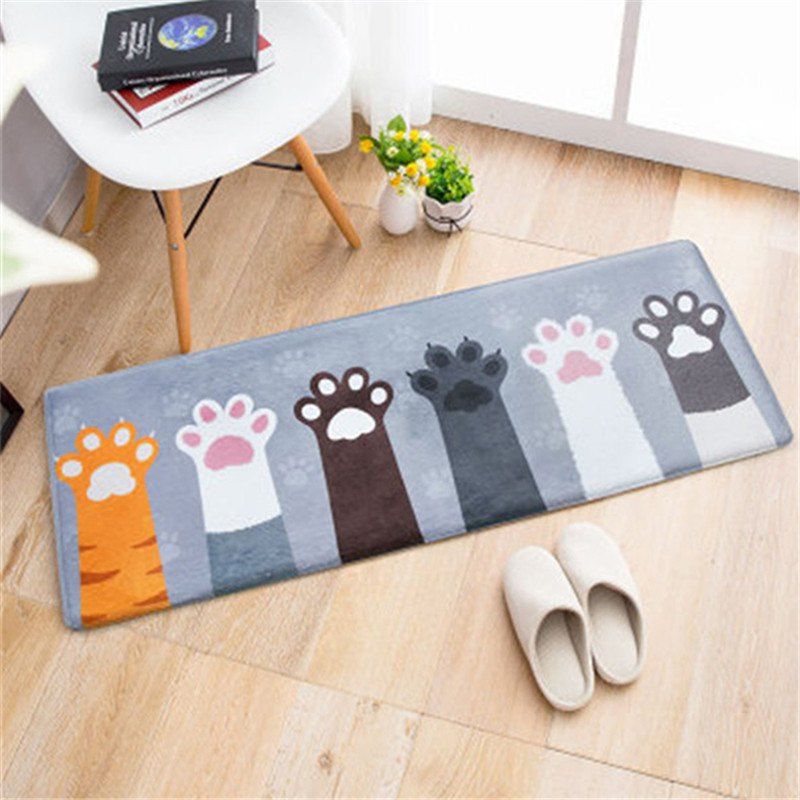 

Cute Kitten Footprint Bathroom Long Anti-Slip Mat 45 x 120 Cm, Multi