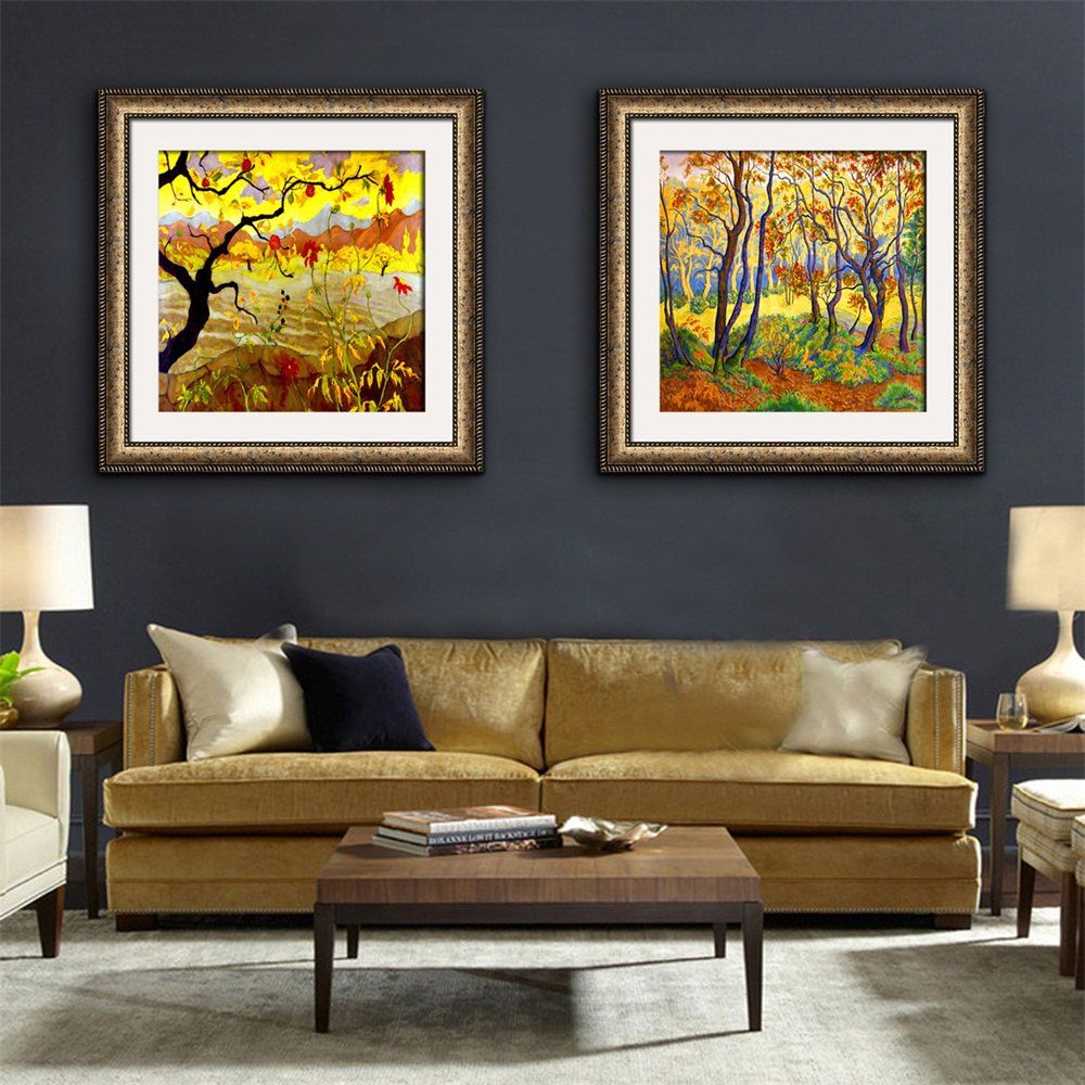 

Special Design Frame Paintings Yellow Flowers Print 2PCS, Multi