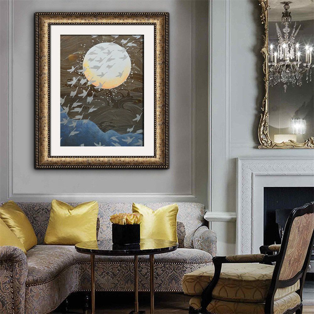 

Special Design Frame Paintings Egret Print, Multi