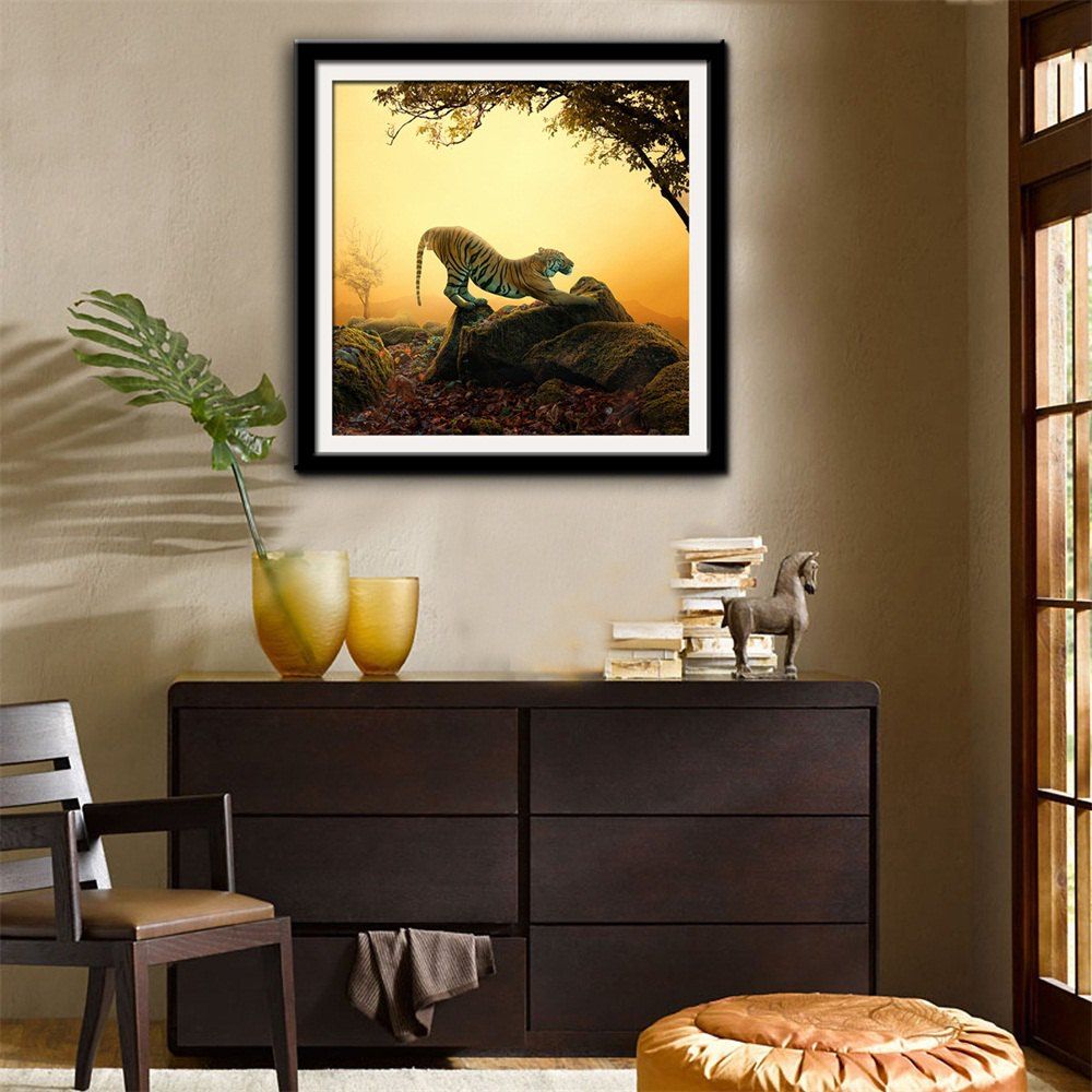 

Special Design Frame Paintings Tiger Print, Multi