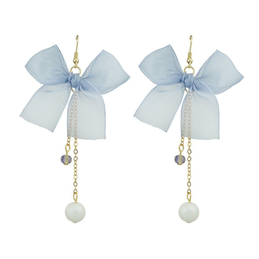 

Colorful Bowknot Pattern Drop Earrings, Gray