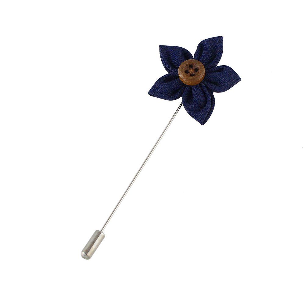 

Colorful Fabric Flower Brooch Pins, Blue