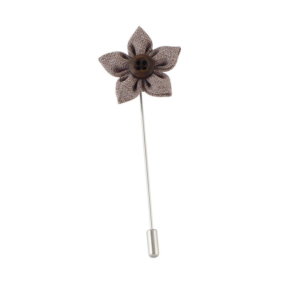 

Colorful Fabric Flower Brooch Pins, Gray