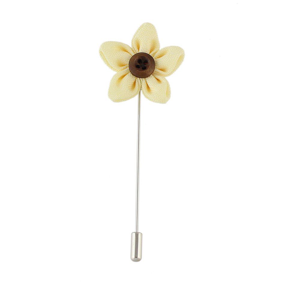 

Colorful Fabric Flower Brooch Pins, Yellow