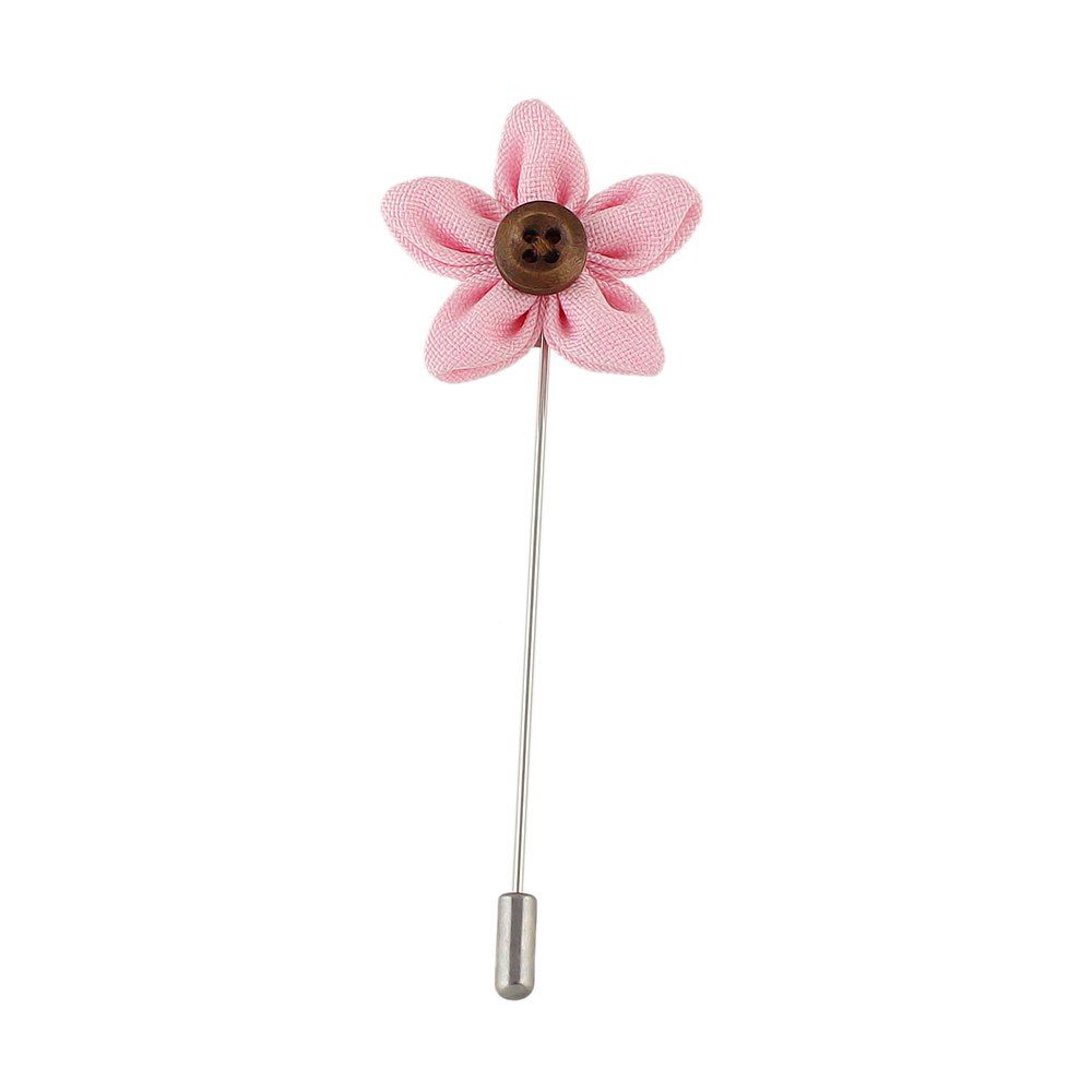 

Colorful Fabric Flower Brooch Pins, Pink