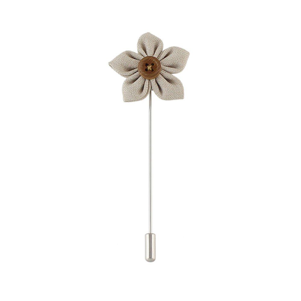 

Colorful Fabric Flower Brooch Pins, Milk white