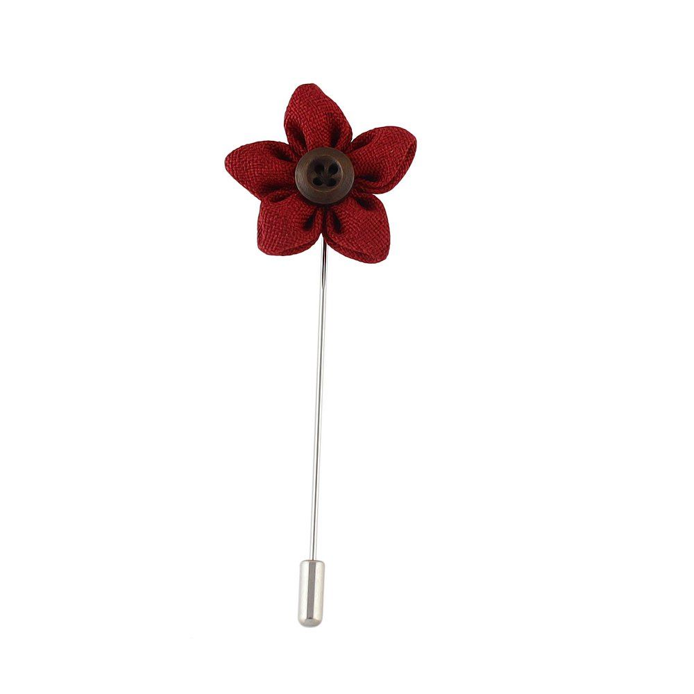 

Colorful Fabric Flower Brooch Pins, Red