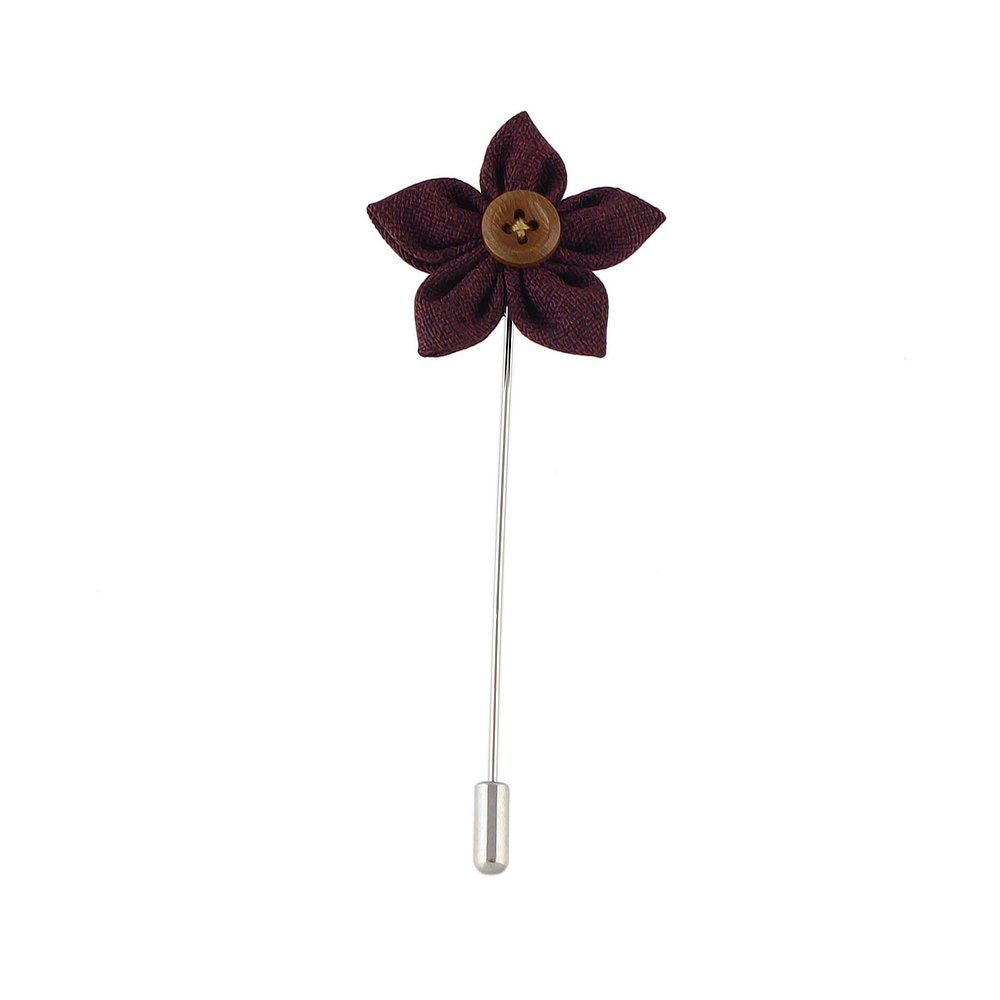 

Colorful Fabric Flower Brooch Pins, Purple