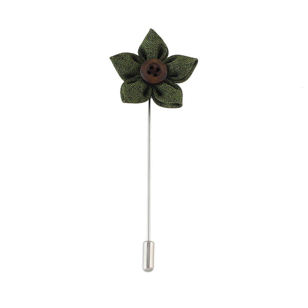 

Colorful Fabric Flower Brooch Pins, Green