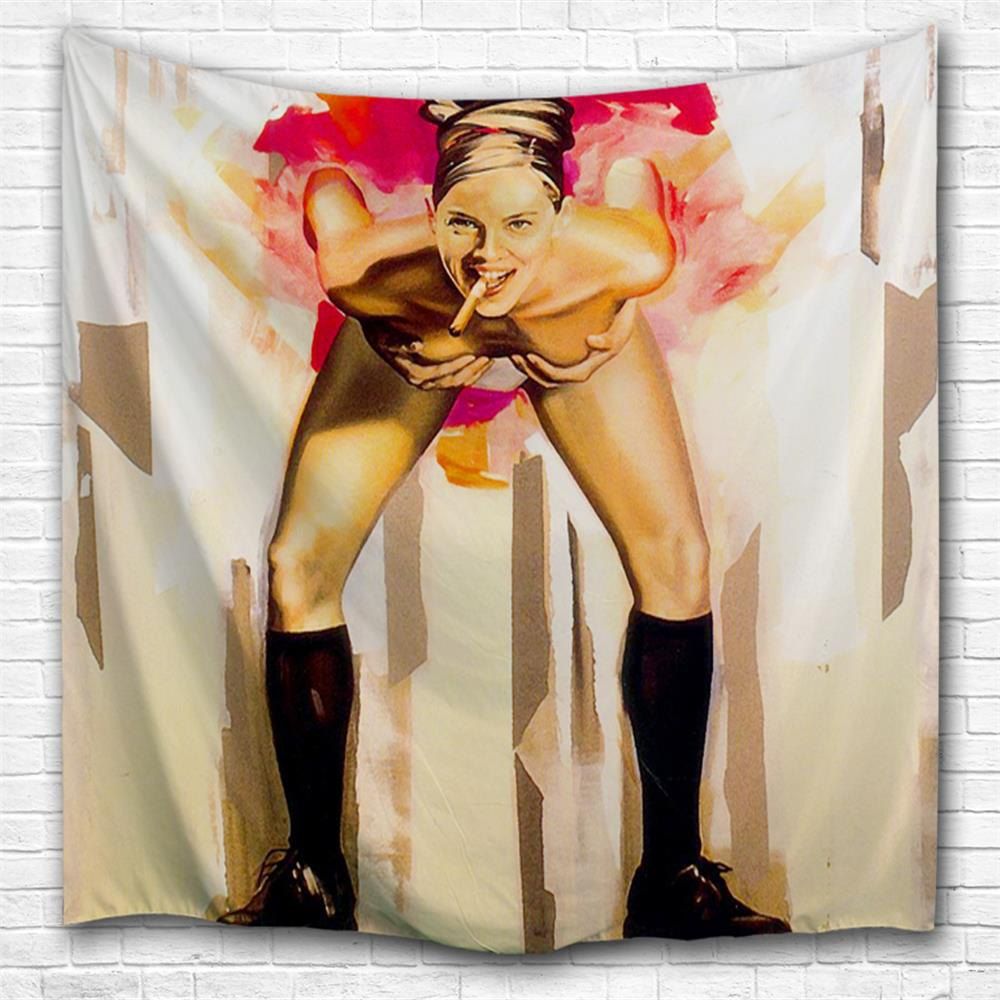 

Cigar Girl 3D Printing Home Wall Hanging Tapestry for Decoration, Multi-a