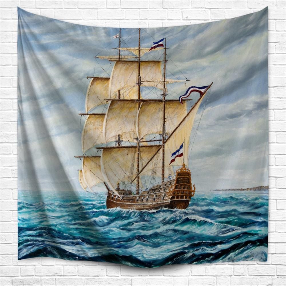 

Riding The Waves 3D Printing Home Wall Hanging Tapestry for Decoration, Multi-a