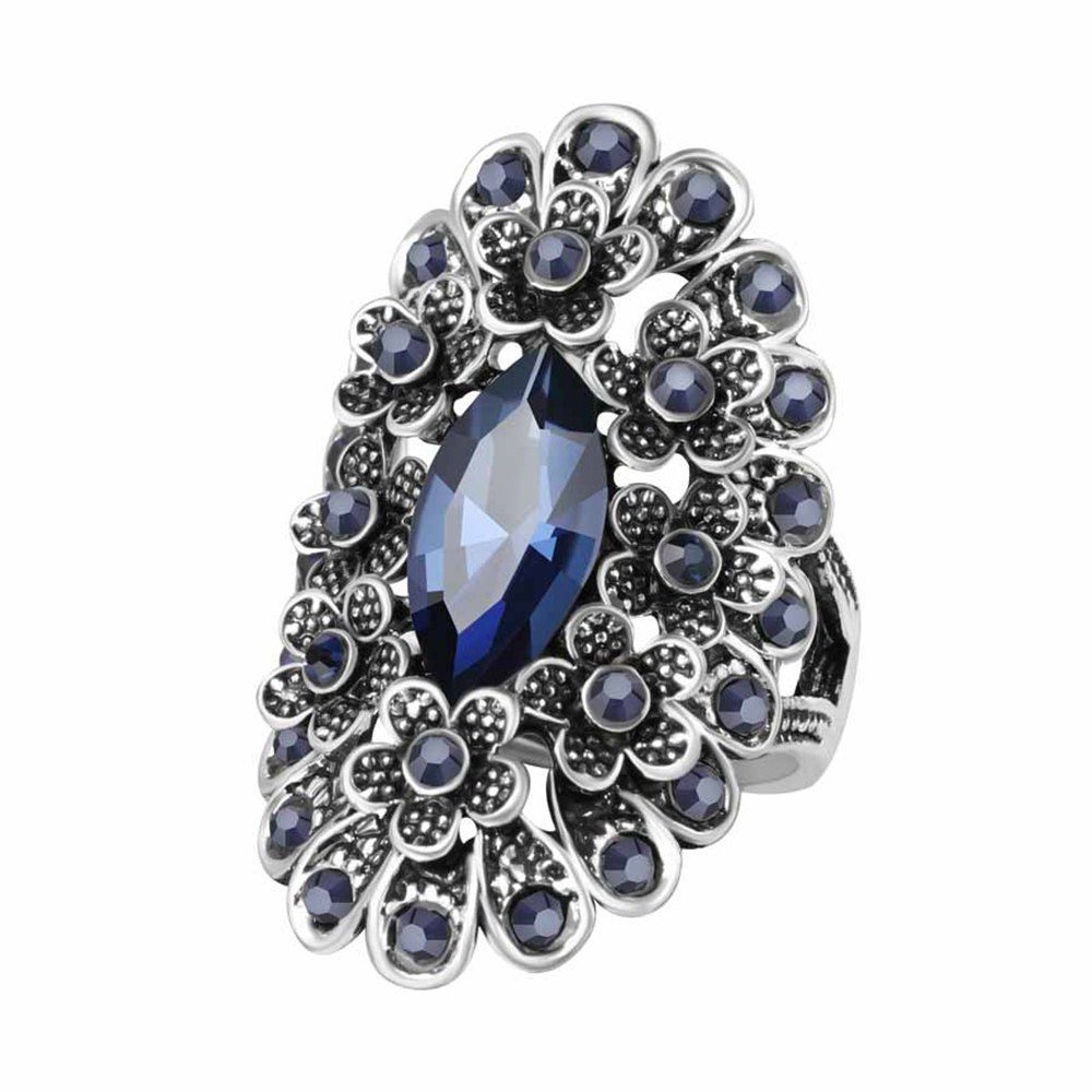 

Fashion Flower Diamond Cutout Ring, Cool white