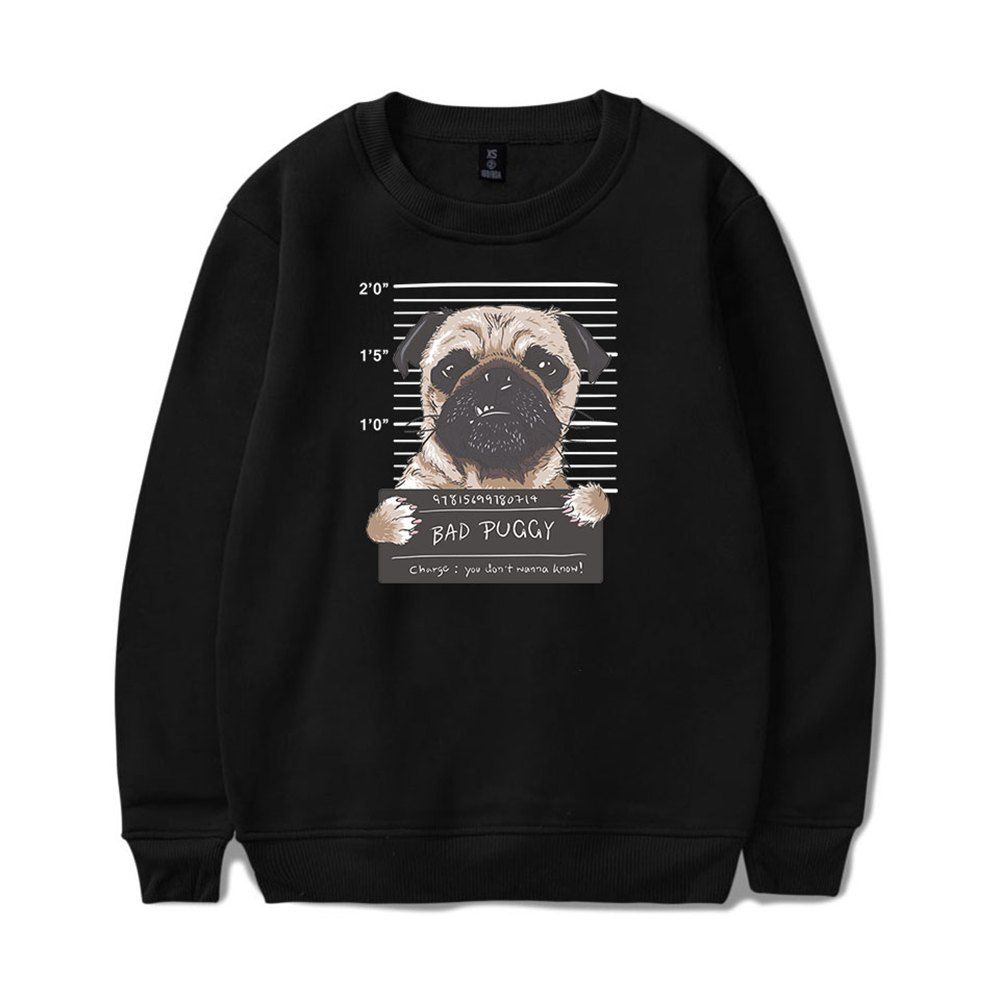 

2018 New Cartoon Dog Sweatshirt, Black