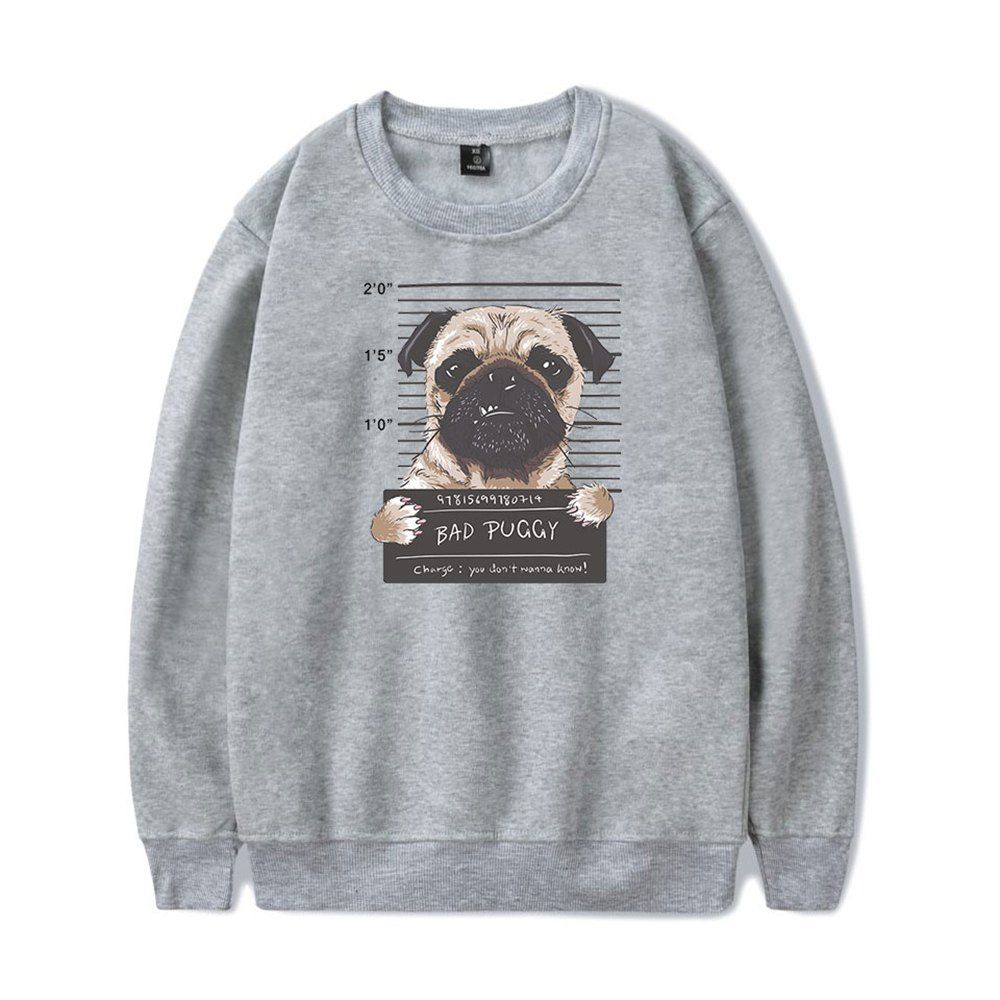 

2018 New Cartoon Dog Sweatshirt, Gray