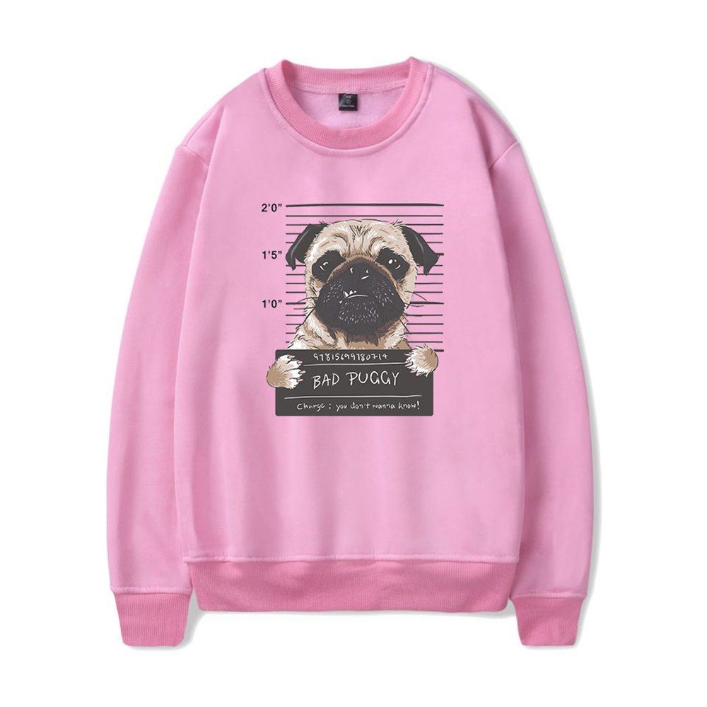 

2018 New Cartoon Dog Sweatshirt, Pink
