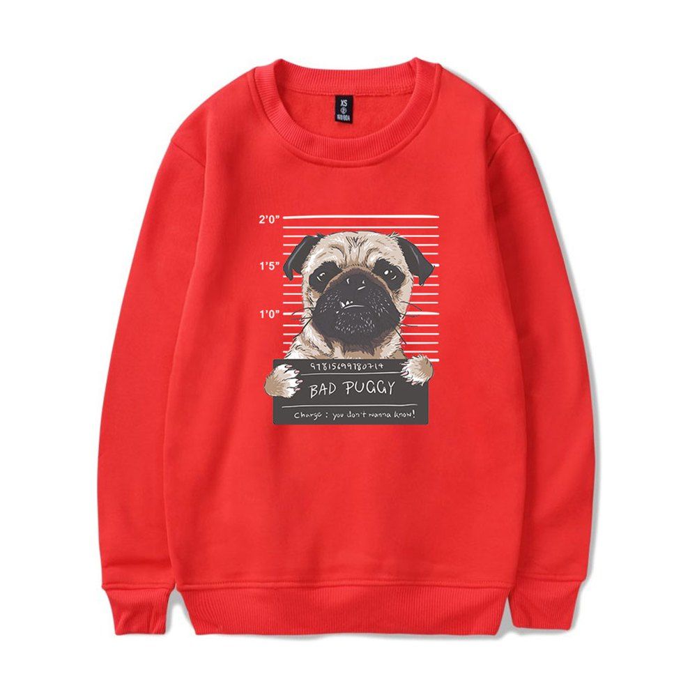 

2018 New Cartoon Dog Sweatshirt, Red