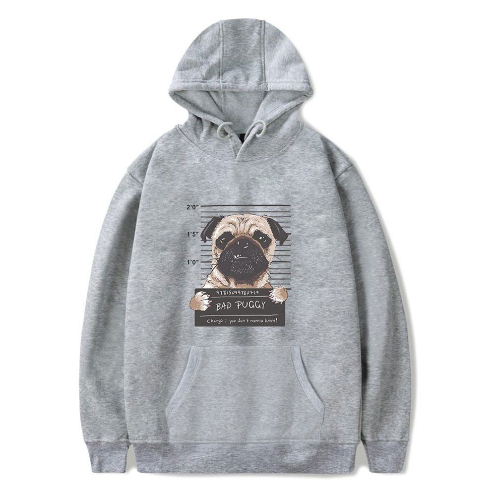 

2018 New Cartoon Dog Hoodie, Gray