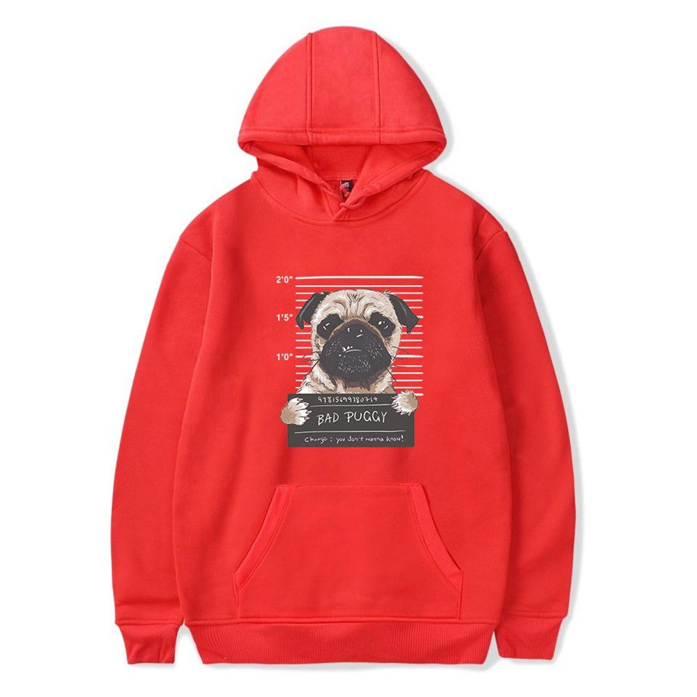 

2018 New Cartoon Dog Hoodie, Red