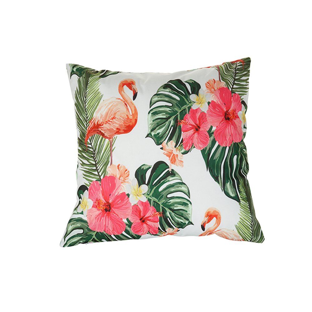 

Bird and Flower Pink Pillowcase, Medium sea green